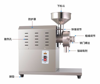 旭朗小型电动研磨机 商用级别细节图揭示高效磨粉秘密